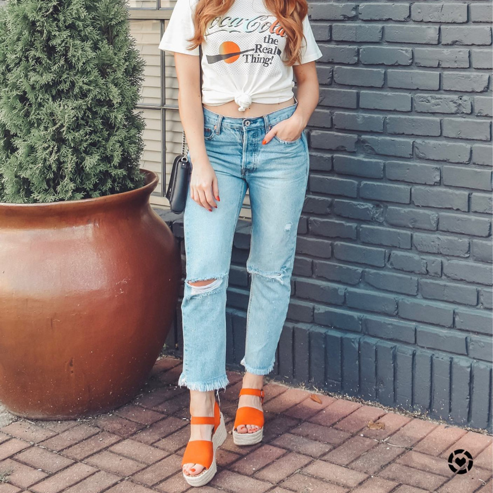 Morgan Two Piece Espadrille Wedge Coral - Picture 4 of 4